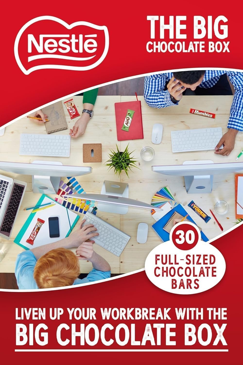 Alternative view of Nestlé Big Chocolate Box 30 Bars – Chocolate Bars Multipack, Assorted Chocolates Gift Box with KitKat, Aero, Yorkie & Munchies